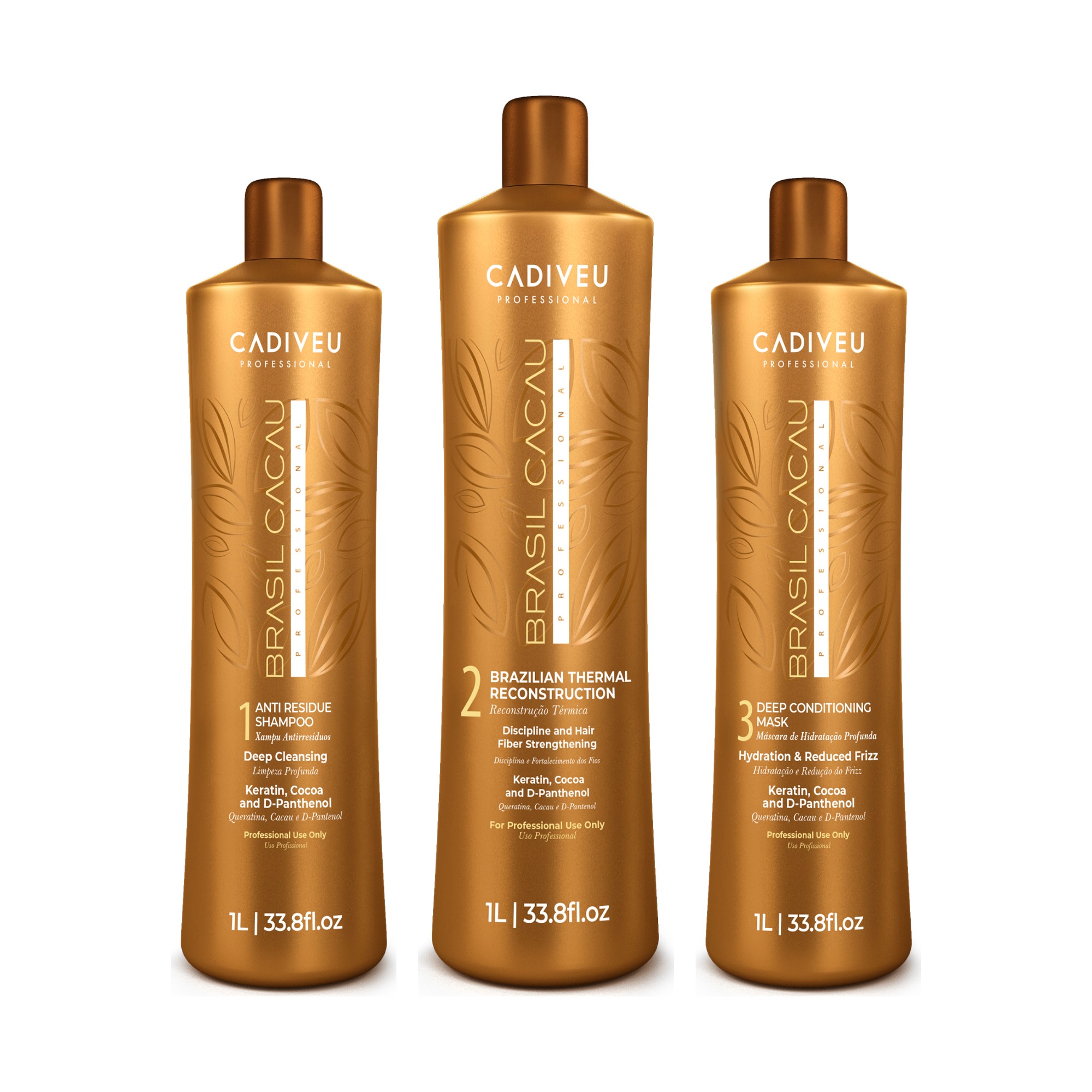 Brasil Cacau 1000ml 3'lü Set - Şampuan, Thermal Reconstruction, Maske